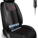 Cooling Car Seat Cushion Front Seat,12V&24V Cooling Seat Cover for Cars with 10 Fans,Rapid Cooling with Automatic Start and Pause Seat Cushion (Black)