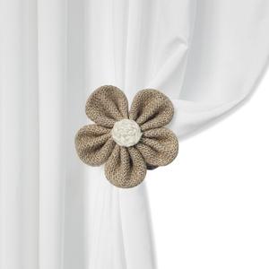 Curtain Tiebacks 2 Pack Clips with Natural Flower for Window Drapes, Boho Decor Holdback Clamps Farmhouse for Sheer Curtains, Natural Decor Drapery Holder