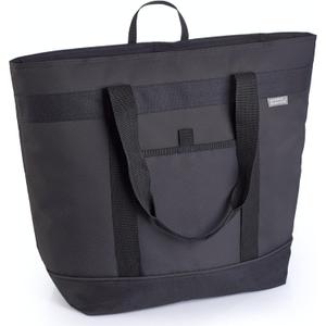 Jumbo Insulated Cooler Bag (Black) with HD Thermal Insulation - Premium, Collapsible Soft Cooler Makes a Perfect Insulated Grocery Bag, Food Delivery Bag, Travel Bag, Beach or Picnic Bags, X-Large