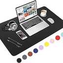 WisFox Mouse Pad, Leather Desk Pad Protector, Office Desk Mat, Non-Slip PU Leather Desk Blotter, Laptop Desk Pad, Waterproof Desk Writing Pad for Home Office Decor(Blue, 31.5" x 15.7")