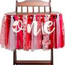 Sweetheart One High Chair Banner - Valentines Day Highchair Banner, Sweet One Birthday Party Decoration,Valentines Theme Party Photo Props for Girls 1st Birthday,Baby Shower Decor