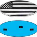 9inch Emblem for Ford, American Flag F150 Emblem Ford Front Grille Tailgate Emblem Oval 9"X3.5" Fits for 04-14 F250 F350, 11-14 Edge, 11-16 Explorer, 06-11 Ranger (Silver)