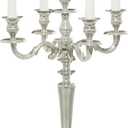 Deco 79 Aluminum Metal Scroll Tall Candelabra, 10" x 10" x 24", Silver