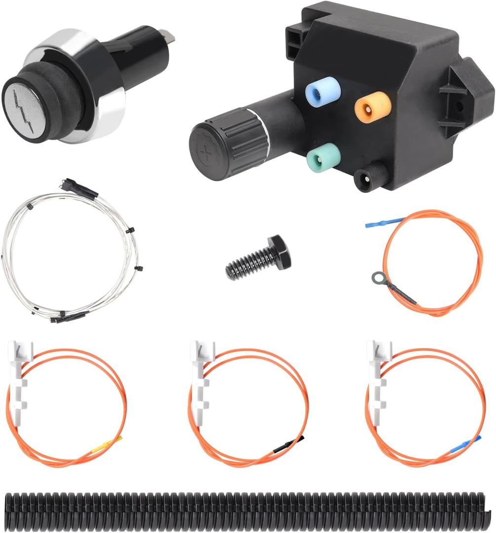 SafBbcue 66354 Grill Igniter Kit for Weber GS4 Genesis II 310/315 Series Gas Grills Parts(2017 and Newer),fit Genesis II E/S-310,E/S-315,CE-310,SE-310,SE-315 Electronic Ignitor Switch 66220 Set (Black)