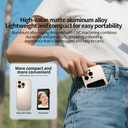 Selfie Monitor Screen for iPhone, Magnetic Screen Mirroring Back Camera Monitor with Desktop Stand 3-Level Brightness Bluetooth Focus Selfie Monitor Screen for YouTube Vlog Live Stream TikTok (White)