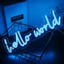 Hello World Neon Sign,LED Neon Light Up Sign for Wall Art Decor，Gift for Newborns,Neon Lights for Wall Decor Led Light Up Sign for Bedroom Party，Church