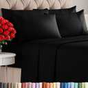 King 6 Piece Sheet Set - Comfy Breathable & Cooling - Ultra Soft Hotel Luxury Bedding Set with 8-16 Inch Deep Pockets - 1 Flat & 1 Fitted Sheet & 4 Pillowcases - Cozy, Wrinkle Free & Easy Care - Black