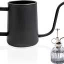 Watering can Indoor Plants,Indoor Watering Can for Plant,35 oz/1000 ml Stainless Steel Watering can Long Spout with Small Vintage Glass Plant Spray Bottle(Black)