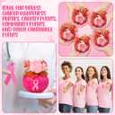 Tigeen Breast Cancer Awareness Decorations Pink Breast Cancer Pumpkin Flower Tabletop Centerpieces with Pink Ribbon Pattern for Fall Home Office Charity Party Decor