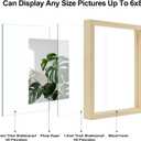 Egofine 6x8 Floating Frames Set of 2, Double Plexiglass Picture Frame, Made of Solid Wood Display Any Size Photo up to 6x8, Wall Mount or Tabletop Standing, Natural Wood