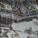 Area Rugs for Living Room 8x10 Machine Washable Rug, Boho Vintage Retro Large Floral Medallion Carpet for Bedroom Dining Room, Low Pile Lightweight Thin Non Slip RugDark Grey