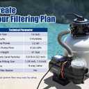 14 Inch Sand Filter Pump System with 24-Hour Timer for Above Ground Pools up to 14,000 Gal, 1/2HP Pool Pump Filter Tank Combo, 3120GPH Max Flow, 6-Way Valve, Prefilter Basket Easy Clean