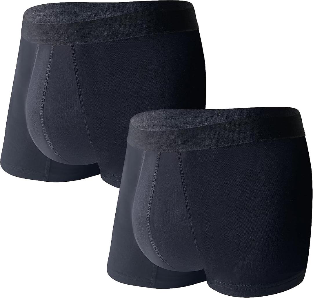 Incontinence Underwear for Men Front Absorbent Leak Proof Boxer Briefs for Bladder Control 2 Pack
