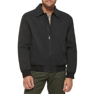 Dockers Men's Microtwill Golf Bomber Jacket (4X, Black Filled)