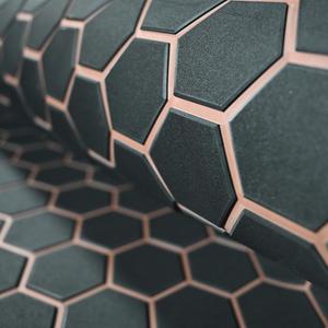 102.3"X43.31" /37.7" New Hexagon EVA Self-Adhesive Boat Flooring and Decorative Fish for Yacht Pool Boat Flooring Sheet Thick Non-Skid mat (Black and Dark Brown)