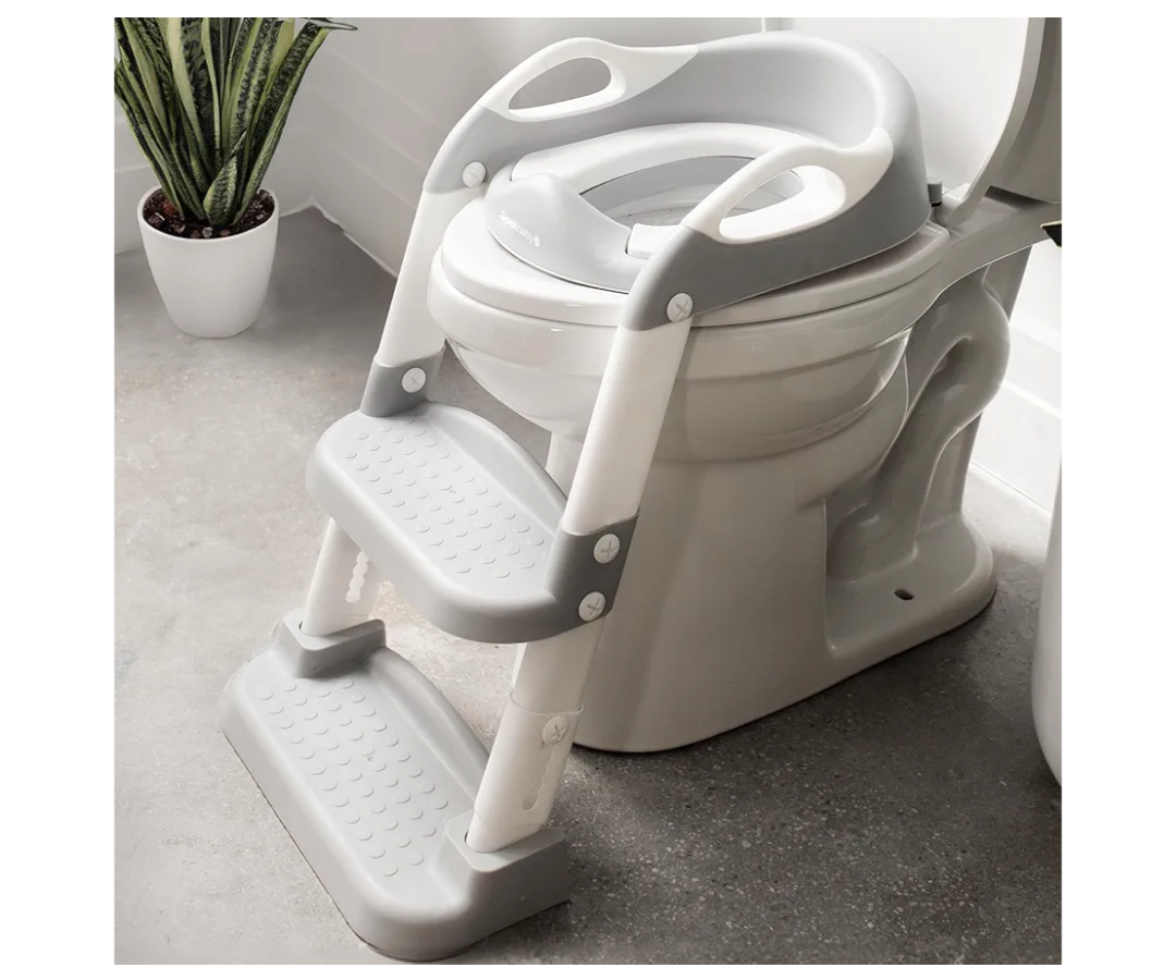 Primlect SpaceSaving Potty Training Seat with Ladder, Adjustable Step and Toilet Seat Height, Top Handles for Easy Climbing, Easy to Carry, Portable Toddler Toilet Trainer for Small Bathrooms