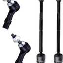 Inner & Outer Tie Rod Ends Fit for Ford Five Hundred 2005-2007/ Flex 2009/ Freestyle 2005-2007/ Taurus Taurus X 2008-2009, 4PC ES800222 EV800221 Tie Rods for Mercury Montego 2005-2007/ Sable 2008-2009