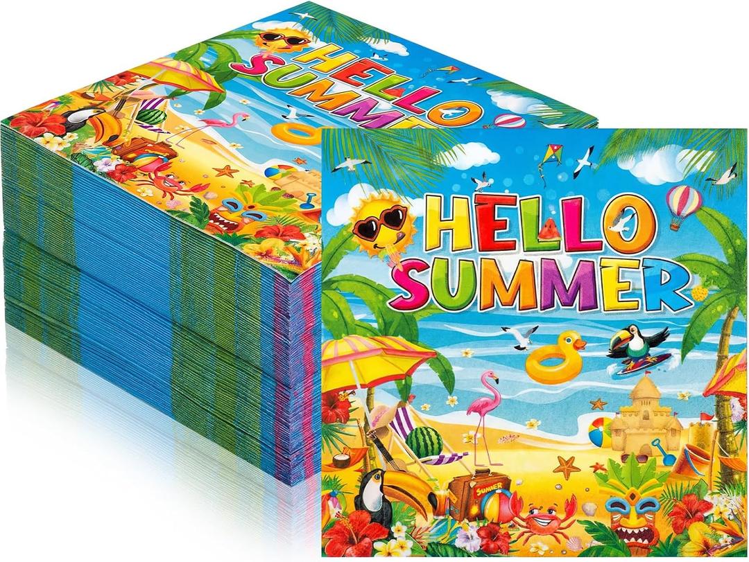 3 x Engrowtic 100 Pcs Summer Beach Party Napkins Hawaiian Luau Disposable Paper