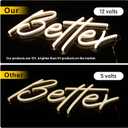 ATOLS Better Together Large Neon Sign for Wall Decor,with Dimmer Switch,12V Reusable Neon Light Sign for Engagement Party,Wedding Decoration,Warm White 23.5x10.5 & 17.5x8.5Inch