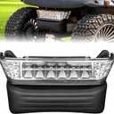 NOKINS Club Car Precedent Light Kit with Bumper for Club Car Precedent 2004-UP Electric Gas Golf Cart - 12V LED Headlight & Turn Signal Light(Fit #102524800/1025248-01) (Single Front Light)