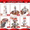 Casino Cupcake Stand 3 Tier for 24 Cupcakes Poker Dice Theme Cardboard Cake Dessert Holder Tower for Las Vegas Night Party Decoration Casino Decorations Adult Birthday Casino Themed Party Supplies