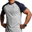 Casual Short Sleeve Crew Neck Classic Wicking Breathable Fitness Muscle Athletic T Shirts Men (Gray, XXXL)