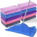 SmoothNovelty 10 Pcs Extra Large Microfiber Cloth 30" x 20" Large Floor Microfiber Towel Reusable Washable Free Lint Free Cloth Rag for Squeegee Mop Floor Window Housekeeping (Bright Color)