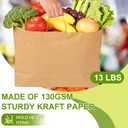 Jiomrzo 50 Pcs Large Brown Kraft Paper Bags with Handles (16x6x12 Inches) - Recycled Bulk Paper Bags for Small Business, Shopping, Gifts, Retail & Grocery