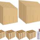 codree 4 Sets Glass Packing Kits- Glass Dividers for Moving Boxes- Glassware Dish Packing Boxes Corrugate Dividers with 48 Pcs Foam Pouches Fits 18x14x12 Inch Box (Box Not Included)