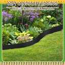 Sasylvia Black Plastic Landscape Edging Coil 5 Inch x 120ft with 40 Stakes 1/10" = 0.1" Inch Thin Bender Board, Garden Liner Flexible and Strengthened with Anti UV for Yard Edging Borders