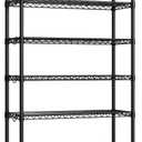 75"H Metal Storage Shelf with Wheels, 6 Tiers, 2280LBS, Black, 75"H X36"W X14"D