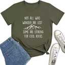 YITAN Women Cute Tees NOT All WHO Graphic Crewneck T-Shirts (Green, L)
