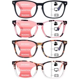 SIGVAN Progressive Multifocal Computer Glasses Women Men Blue Light Blocking Reading Glasses Spring Hinge Readers