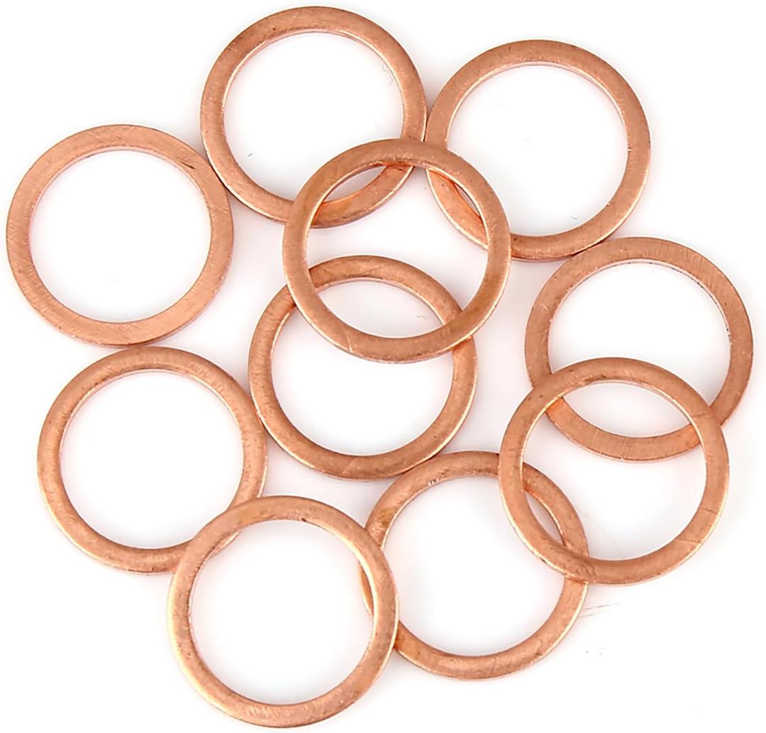 9 x Copper Washer 14 x 18 x 1.5 mm Flat Gasket for Car 