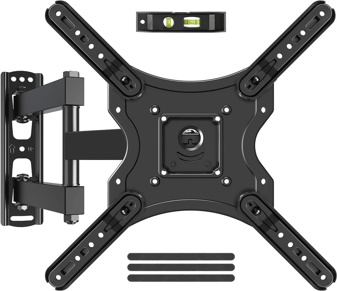 ELIVED Full Motion TV Wall Mount for Most 26-60 Inch TVs, Articulating Arms Swivel and Tilt tv Mount, Wall Mount Brackets Max VESA 400x400, Single Stud Perfect Center Design, Holds Up to 77 lbs.