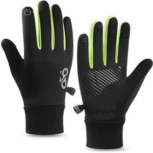 Kids Winter Warm Gloves - Touchscreen Thermal Water-Resistant for Boys Girls Running Cycling Football in Cold Weather (Black, M)