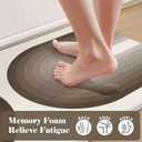 LEEVAN Rainbow Kitchen Mats for Floor Anti Fatigue,Waterproof Kitchen Rugs Sets of 2, Boho Non Slip Kitchen Rug, Cushioned Kitchen Floor Mats for Laundry Sink Office, Brown/White (17.3"x29"+17.3"x47"-0.47inch, Tan and White)