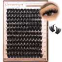 Geeneiya Lash Clusters 200D Full Eyelash Clusters 1020mm Thick D Curvature Lash Extension Wispy Cluster Eyelash Extensions DIY Individual Eyelashes for Beginners