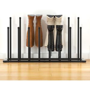 Urban Deco Free Standing Shoe Racks, Boot Organizer for Tall Boots, Black Metal Boot Rack Fit for 8 Pairs, Shoe Organizer for Dorm Room, Closet, Entryway (Black-8pairs)