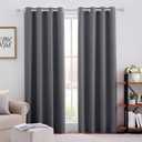 HOMEIDEAS Grey Gray Blackout Curtains, Room Darkening Soundproof Thermal Grommet Window Drapes for Living Room, Bedroom(2 Panels, W52'' x L108'')