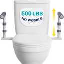 Toilet Safety Rails for Seniors, Height Adjustable Toilet Safety Frame Grab Bars, 500lb Toilet Support Rails Easy Installation & No Wobble, Toilet Assistance Handles for Elderly and Disabled