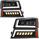 Z-OFFROAD DOT Approved LED Headlight Assembly for 2003-2006 Chevy Silverado | Fit 03-06 Silverado 1500 2500 3500 HD Avalanche 1500 2500 Cateye, Hi/Low Beam, DRL, Turn Signal, Side Marker, Black