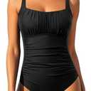 Aqua Eve One Piece Bathing Suit for Women Tummy Control Swimsuit Slimming Vintage Swimwear XL