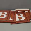 BabyWood Grain Brown Boxes - 4 Pcs Baby Gift Set with Letters, Teddy Bear Theme, Gender Reveal Party Decor