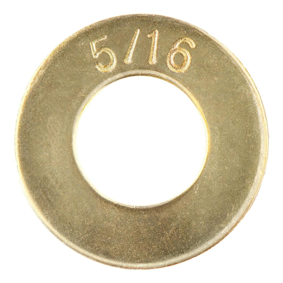 5/16" (100 Pack) Grade 8 SAE Washer, Thru-Hardened, Yellow Zinc by Makers Bolt