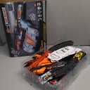 Slot Car Race Track Sets, 2 in 1 Race Car Track with 4 High-Speed Slot Cars，Gift Toy for Boys Kids Ages 5 6 7 8-12, Dual Power (Source) Cars Track, Dual Racing Game Lap Counter Circular Overpass Track