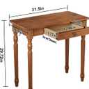Vintage Solid Wood Writing Desk - 31.5" Small Walnut Desk with Drawers, Mid Century Modern Desks, Wooden Computer Desks for Home Office, Traditional Vanity Dressing Table for Bedroom, 31.5*15.7*29.5 Inch