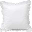 Queen's House White Euro Sham Ruffle Pillowcase 26''x26'' -1 Piece
