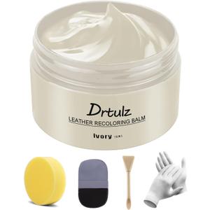 Leather Recoloring Balm, Leather Color Restorer Conditioner, Leather Restorer for Couches Paint, Leather Scratch Remover, Scratch Leather Faded Repair Kits for Vinyl Furniture (Ivory, 75ML)