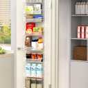 12.3" W Narrow Over the Door Pantry Organizer, 8-Tier Over the Door Organizer with Adjustable Basket, Pantry Door Organization for Pantry Kitchen Storage Room Spice Rack, White